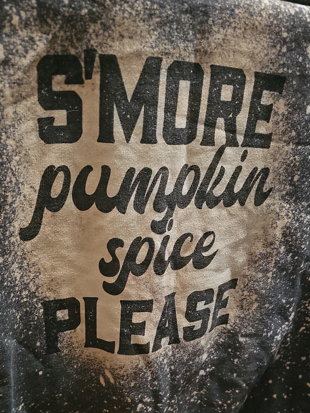 Tultex Black and Tan Speckled Crewneck Sweater with Graphic Text